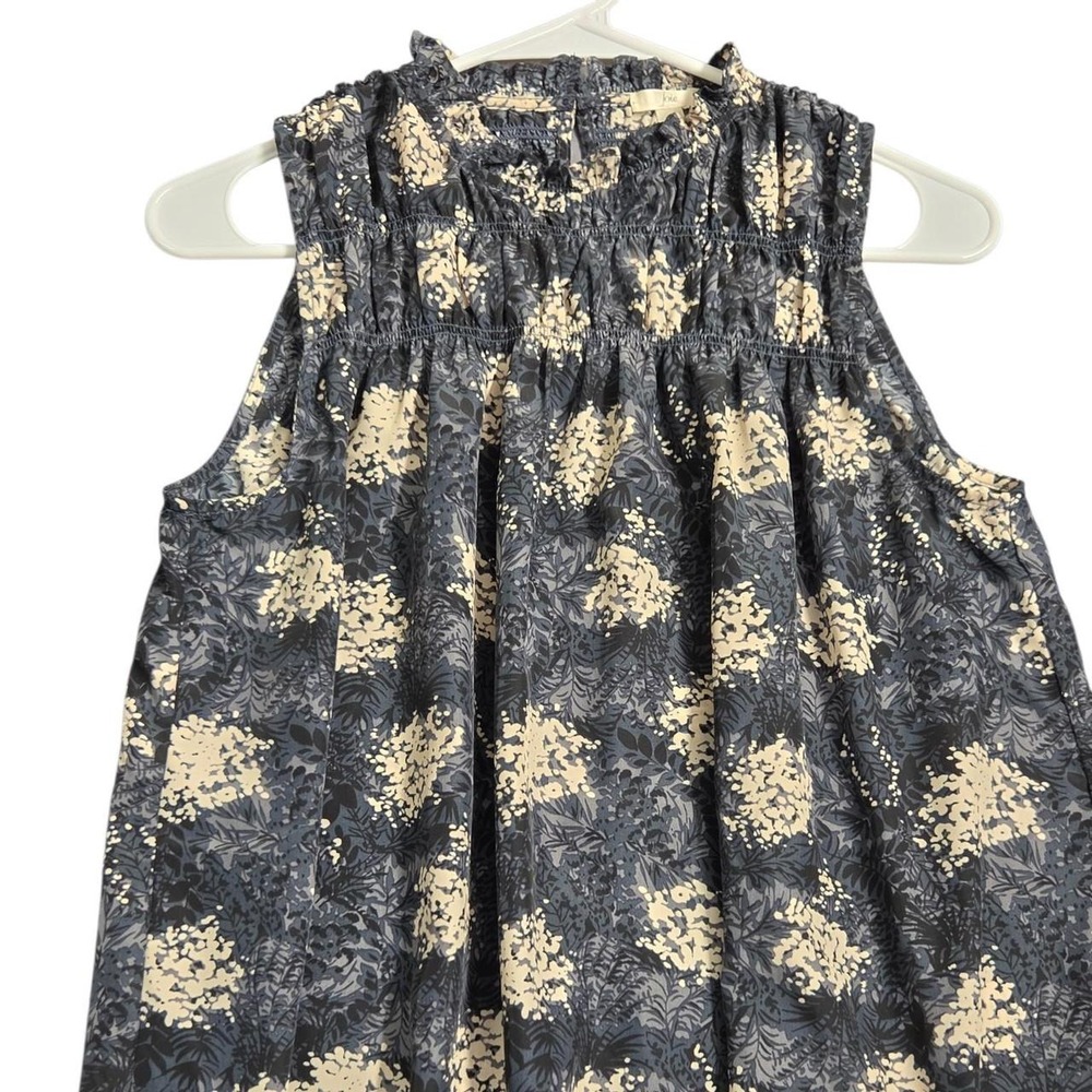 Black & Cream Floral Babydoll Sleeveless Blouse